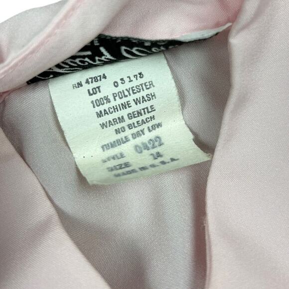 Vintage 70's Lucky Winner Light Pink Ruffle Puff Sleeve Top 14 Button Up Blouse - Picture 3 of 7